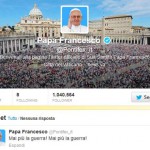 Papa: su Twitter; mai più la guerra, mai più la guerra!