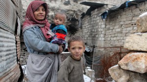 A family in Aleppo which was hit by snow