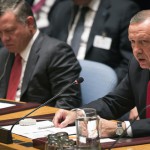 Turkey's President Erdogan speaks during the U.N. Security Council meeting in New York