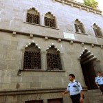 TURKISH POLICE OFFICERS STAND OUTSIDE DIYARBAKIR EVANGELICAL CHURCH IN DIYARBAKIR.