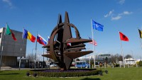 File photo shows NATO headquarters in Brussels, Belgium, during a meeting of NATO ambassadors.