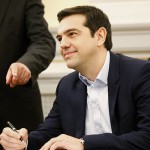 Tsipras signs papers appointing him as Greece's first leftist prime minister at the presidential palace in Athens