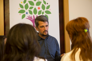 Garo Paylan speaks to Armenian reporters at the HDP offices (Photo: Rupen Janbazian, 