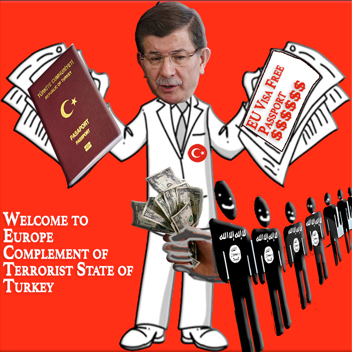 Davutoglu standing with Passport