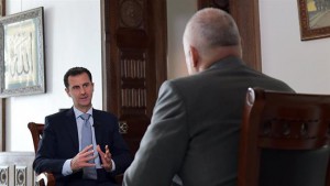 Syrian President Bashar al-Assad talks during an interview with Russia’s RIA Novosti state news agency on March 30, 2016. ©RIA Novosti