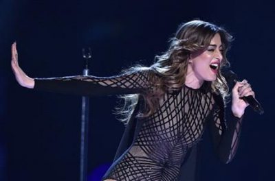 Armenia's Iveta Mukuchyan performs the song \'LoveWave\' 