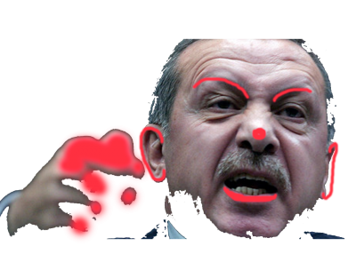 Angry Erdogan colored