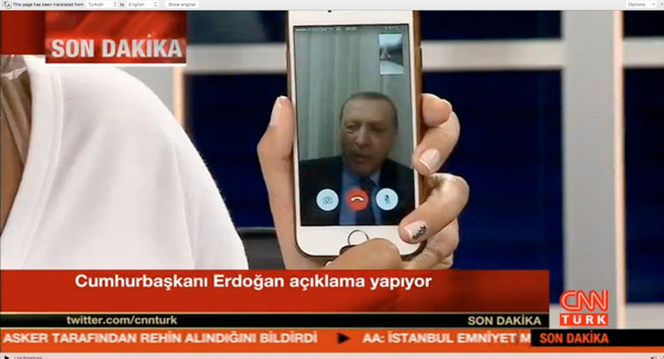 Erdogan on Skype