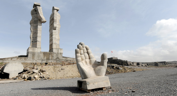  The unfinished Statue of Humanity, a monument to Armenian-Turkish reconciliation, in Kars, Turkey, in 2009. It was demolished in 2011. Credit Mustafa Ozer/Agence France-Presse — Getty Images 