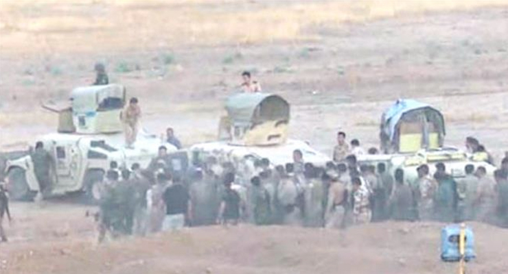 This photo provided by Kurdish-language Rudaw television network shows Kurdish Peshmerga forces during an anti-Daesh military operation in Khazar region, northern Iraq, on August 14, 2016.