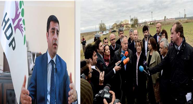 A delegation from the Party of European Socialists (PES) speaks to media after being denied visit to the leader of the pro-Kurdish Peoples' Democratic Party (HDP) party Selahattin Demirtas, imprisoned in Edirne, on November 21, 2016, in front of the Erdine Prison. (Photo by AFP)