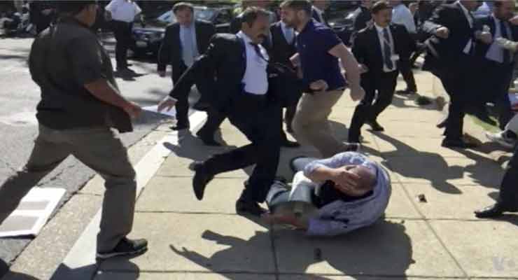 A frame grab from a video shows clashes during a protest in Washington, D.C., last year. PHOTO: VOICE OF AMERICA/ASSOCIATED PRESS