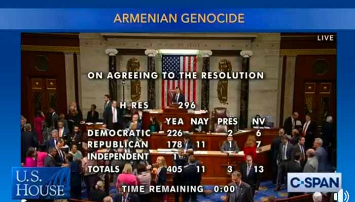 Breaking News: ARMENIAN GENOCIDE RESOLUTION OVERWHELMING BIPARTISAN ...